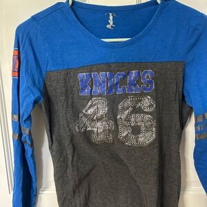 Blue and Gray Kids Long Sleeve Shirt